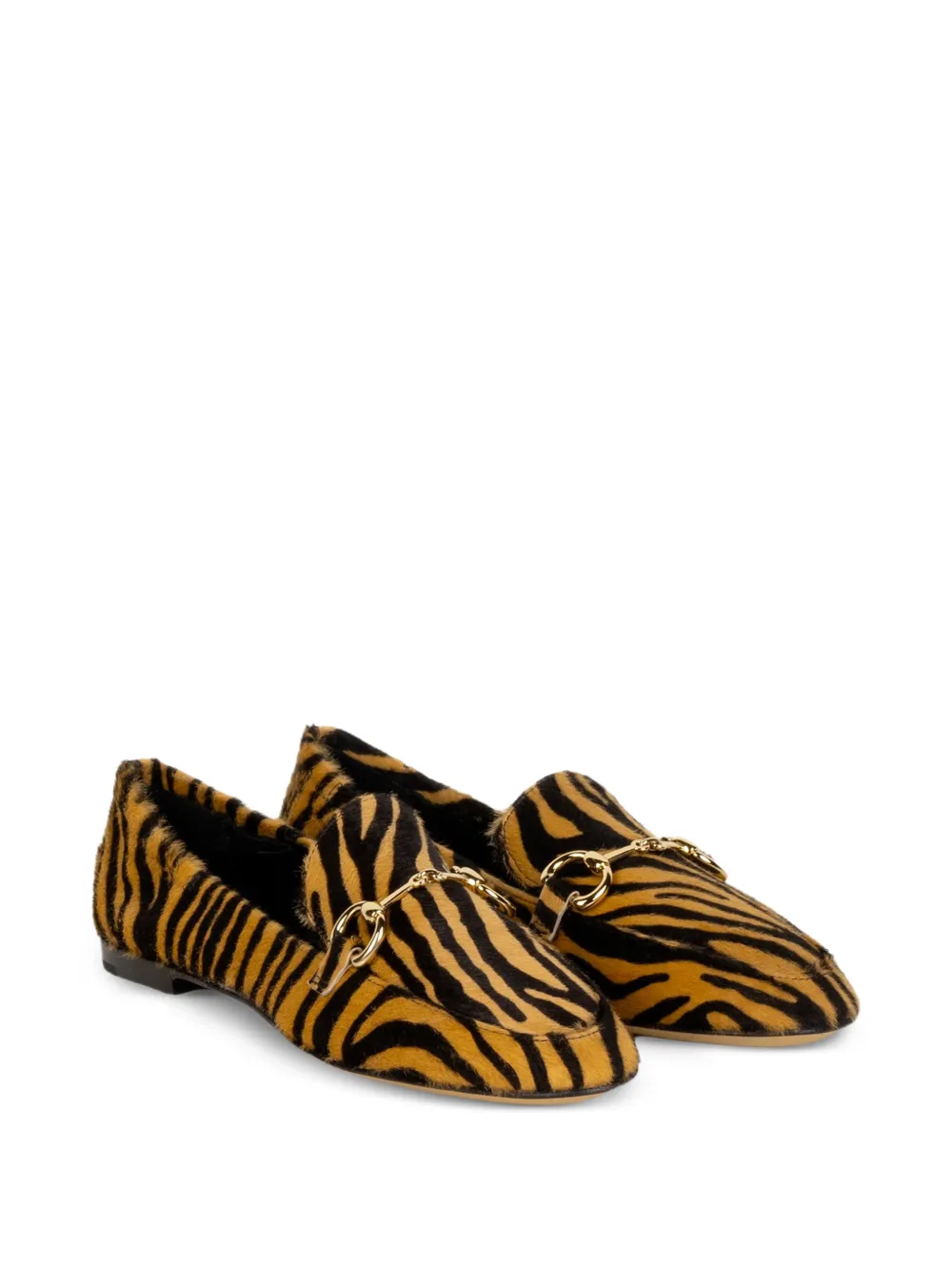 Pomme D´Or Loafers met zebraprint Beige