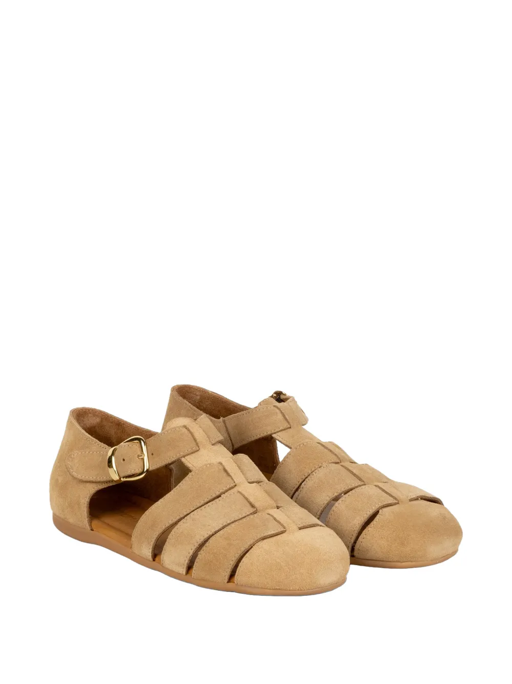 Stokton Suède sandalen met gesp Beige