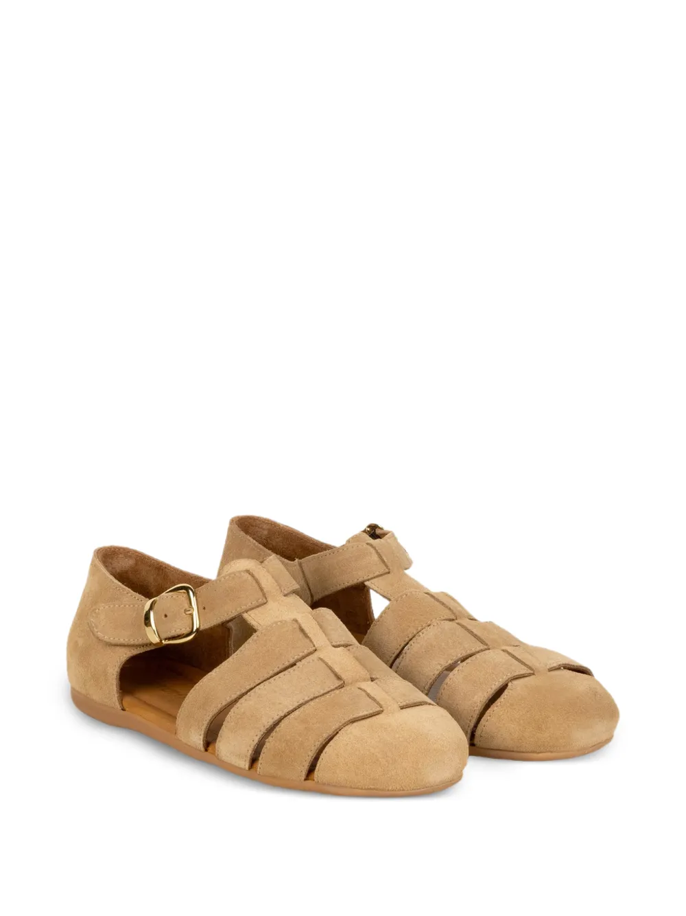  Stokton Buckle Suede Sandals - Neutrals 