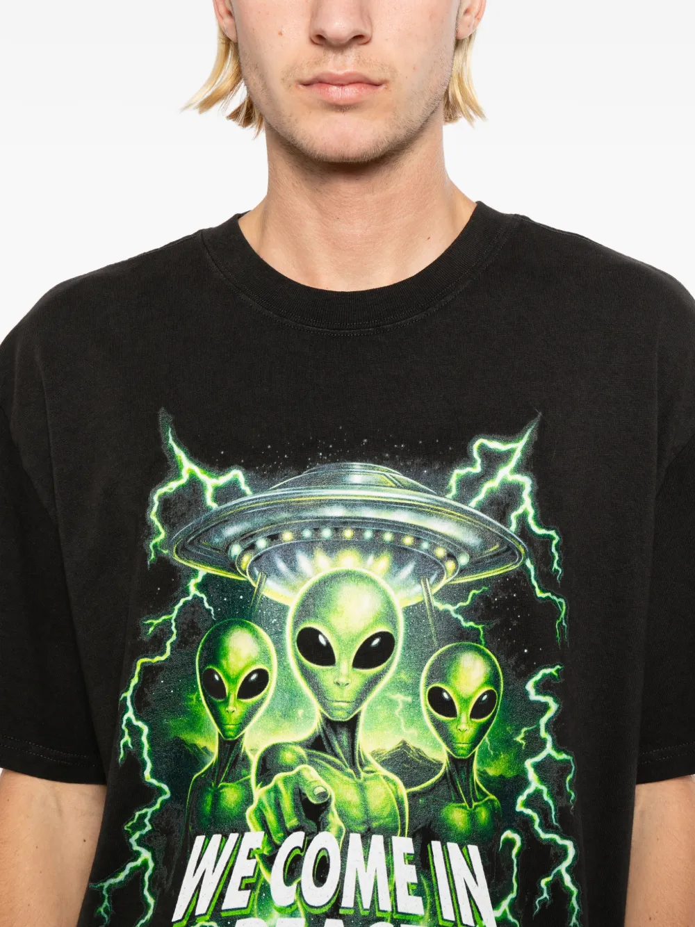 Melt T-shirt met print Zwart