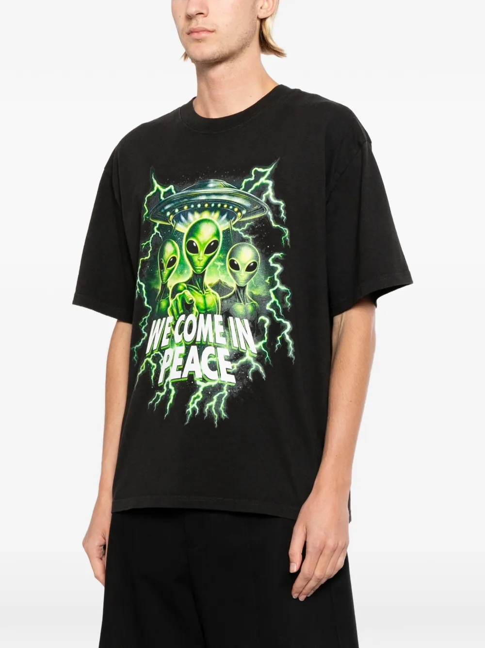 Melt T-shirt met print Zwart