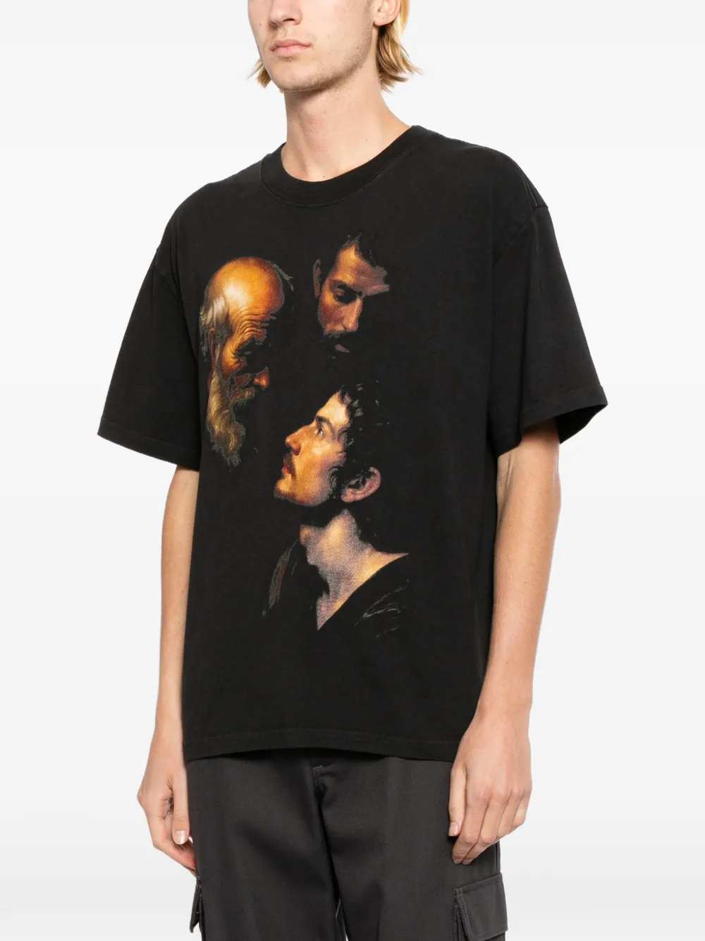 Melt T-shirt met grafische print Zwart