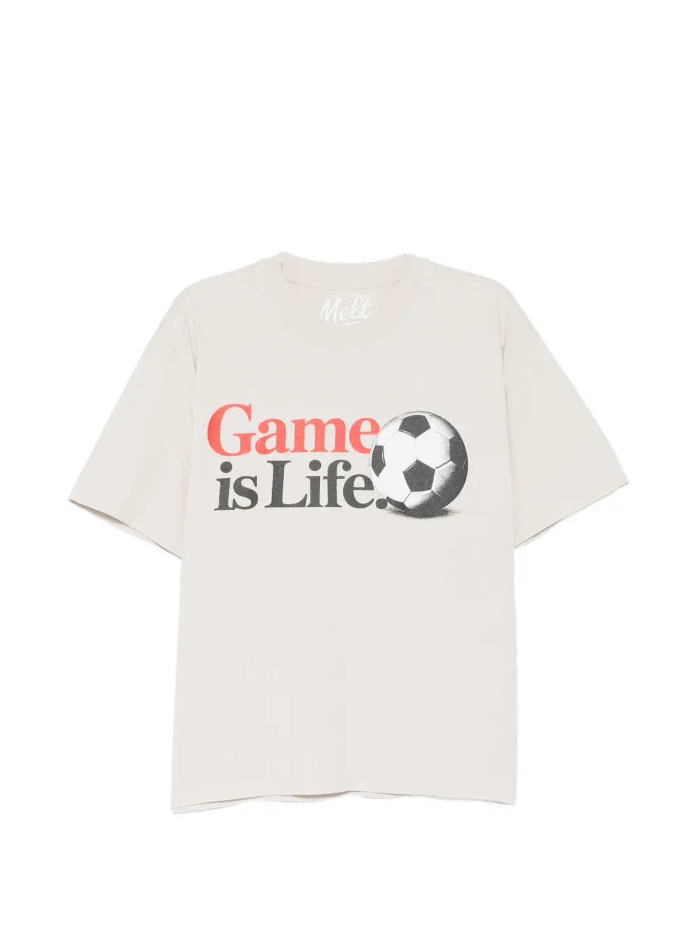 Melt football-print T-shirt – Neutrals