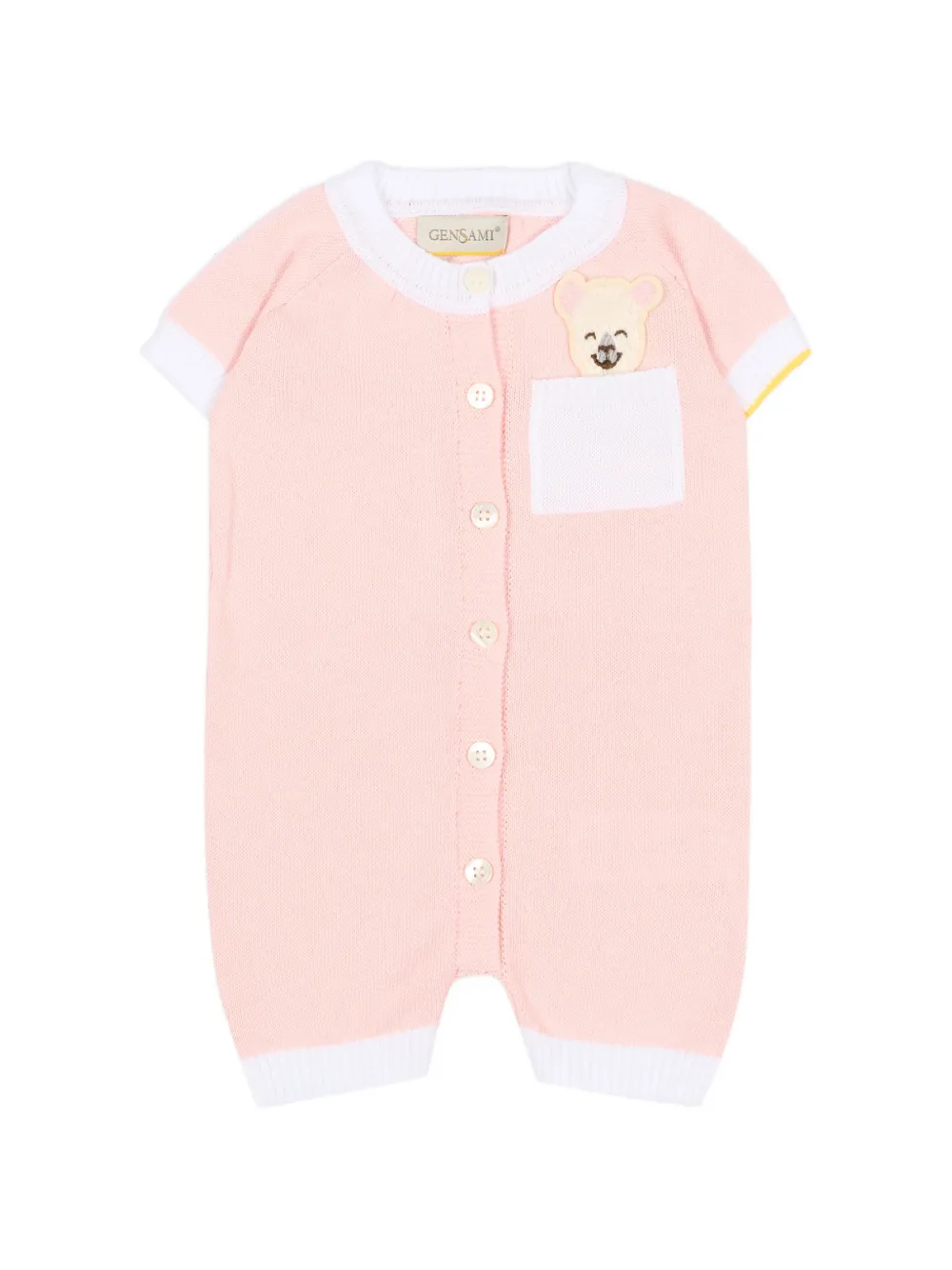 Gensami kids pocket-bear romper - Rosa