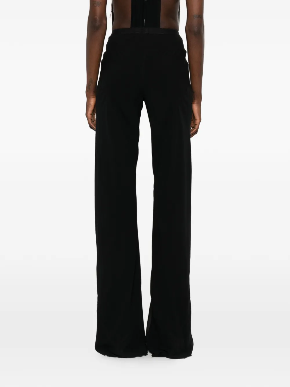 Rick Owens Bias geribbelde palazzo broek Zwart