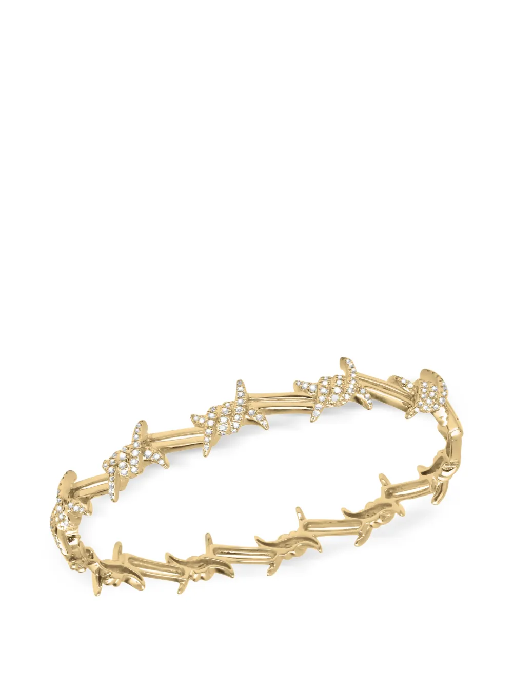 Djula Bracciale rigido Barbelé con diamanti - Oro