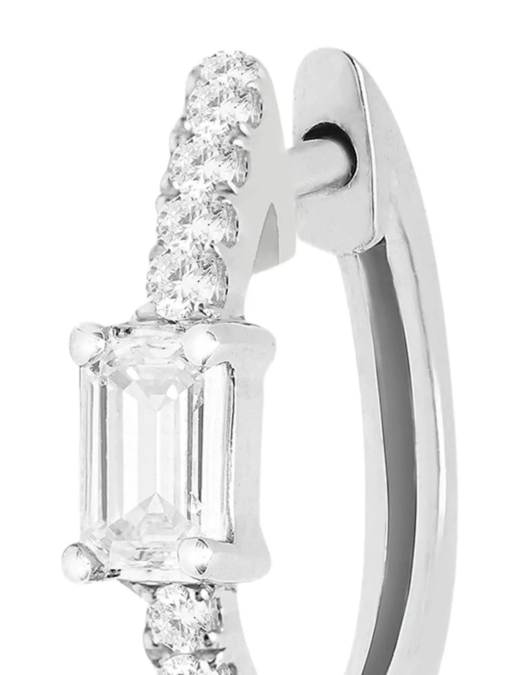 Djula Pendiente De Aro Creole Con Diamantes - Plateado 