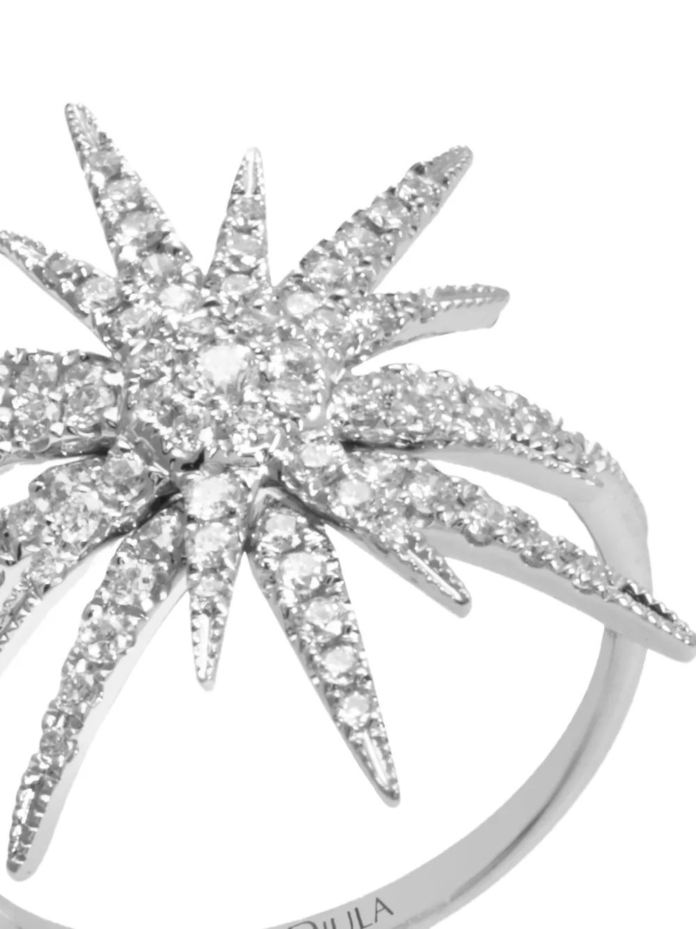  Djula Anillo Sun Con Diamantes - Plateado 