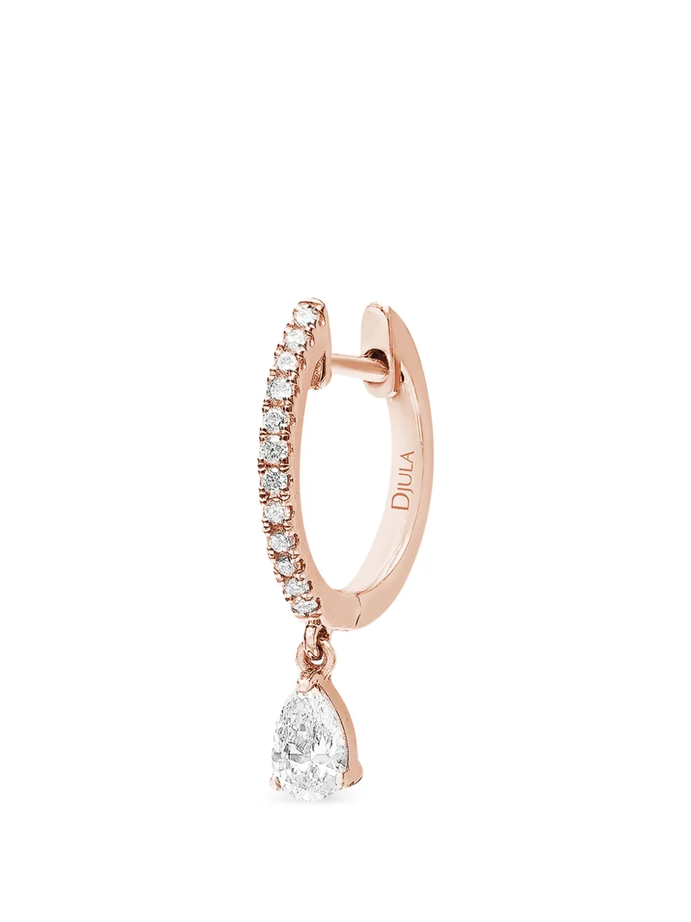 Djula Orecchino a cerchio Pear con diamanti - Rosa