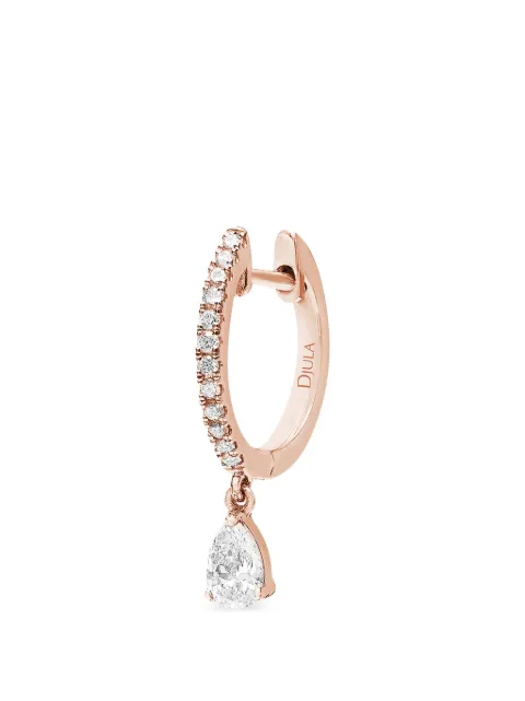 Djula Pear diamond hoop earring