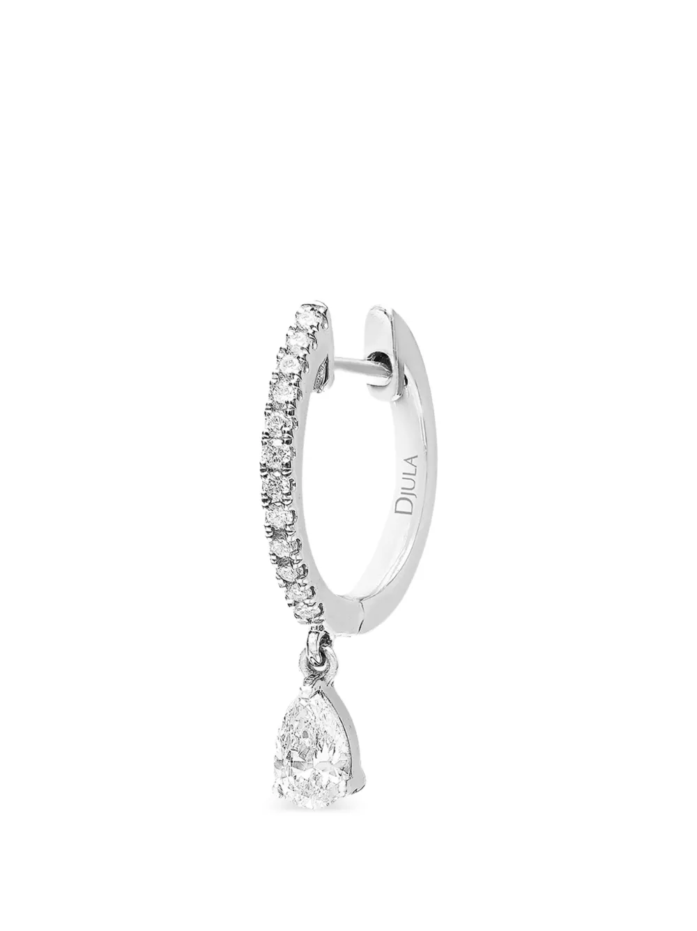 Djula Orecchino a cerchio Pear con diamanti - Argento