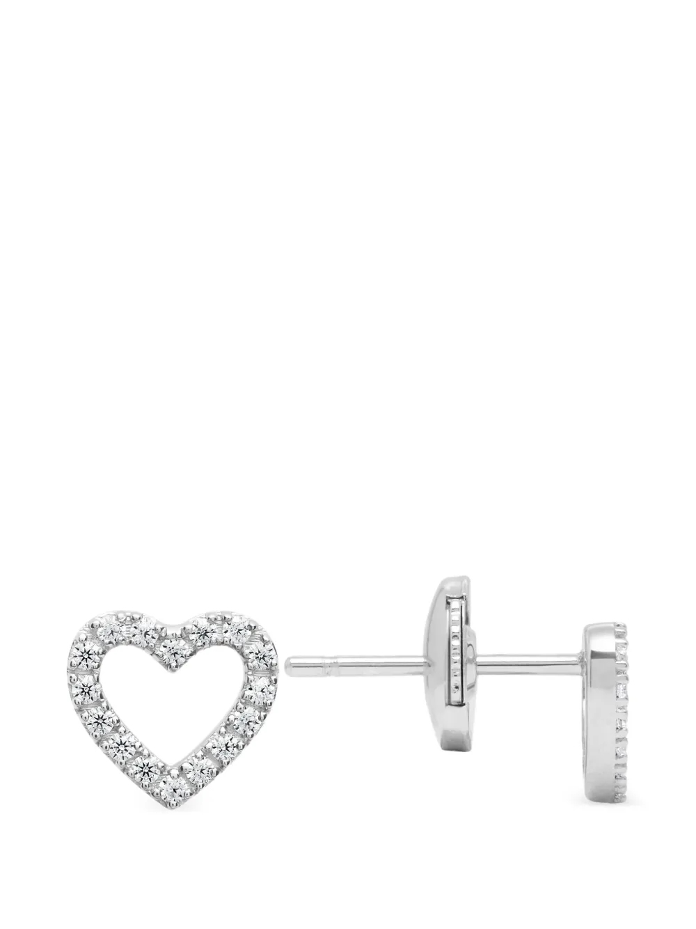  Djula Pendientes Magic Touch Con Diseño De Corazón - Plateado 