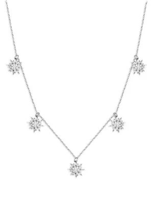 silver necklace white gem necklace