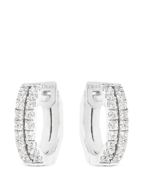 Djula Double Graphic diamond hoop earrings