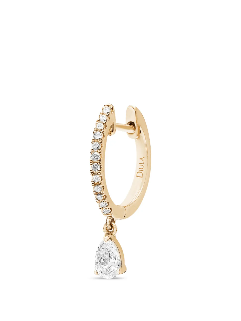 Djula Orecchino a cerchio Creole Pear con diamanti - Oro
