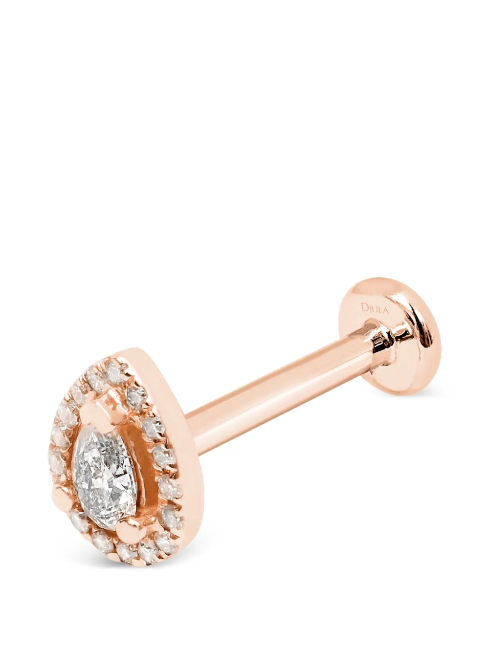  Djula Pendiente Pear Con Diamantes - Rosa 