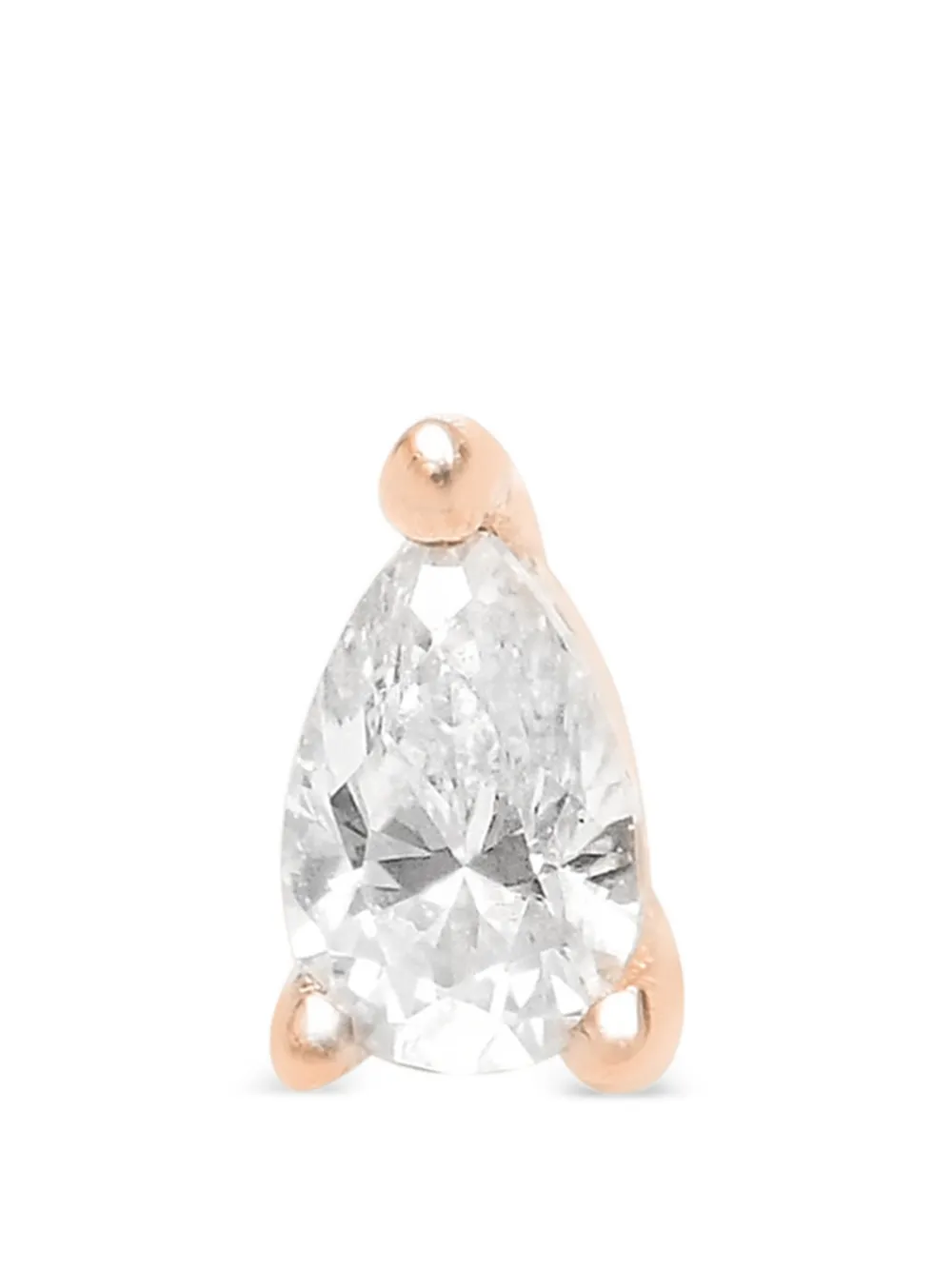 Djula diamond pear-shaped barbell earring - Rosa