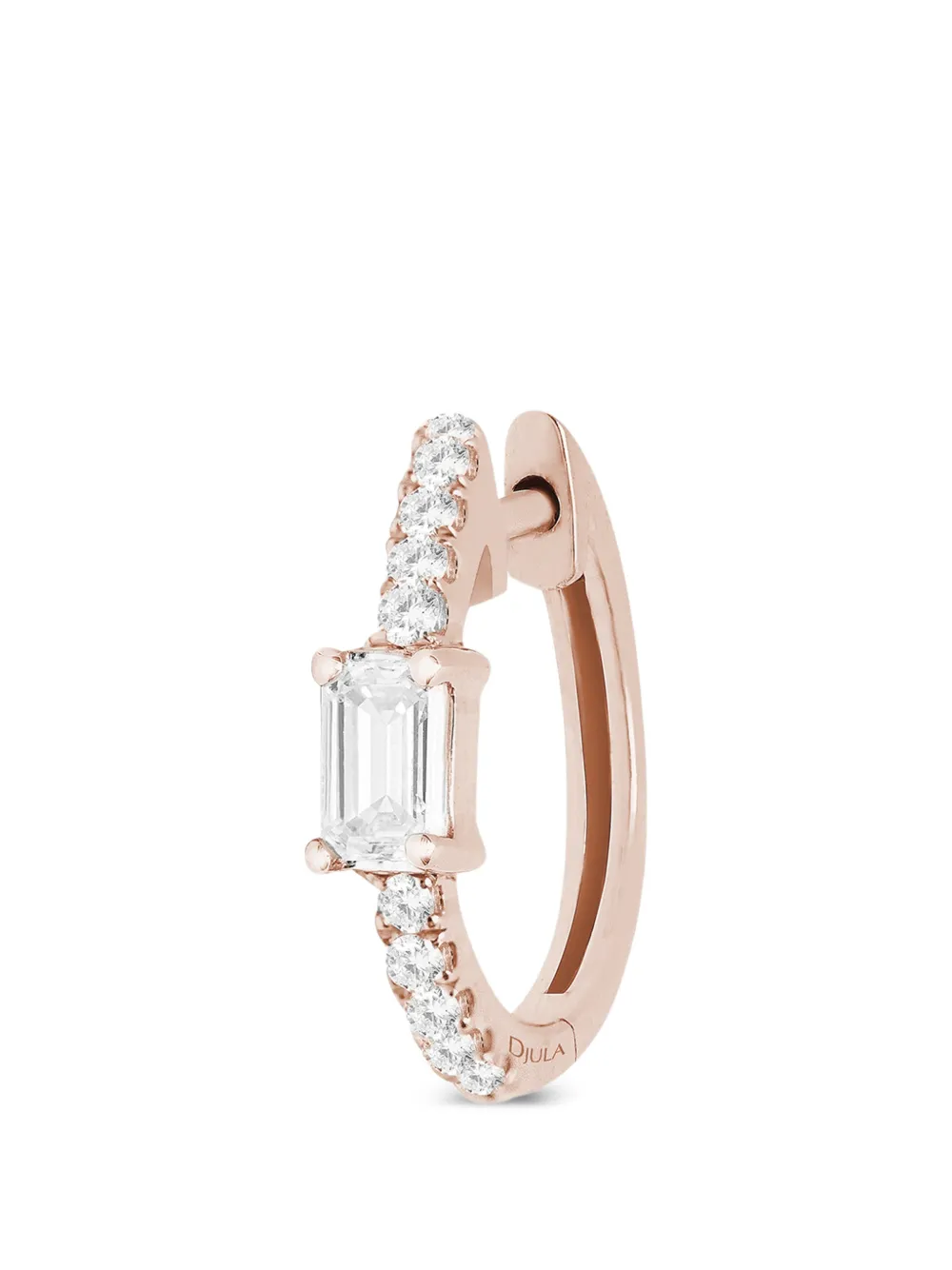 Djula Creole diamond hoop earring - Rosa