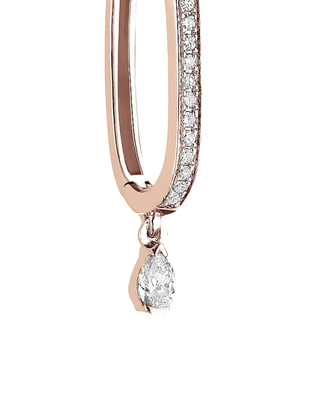 Djula Pendiente De Aro Graphique Con Diamante - Rosa 