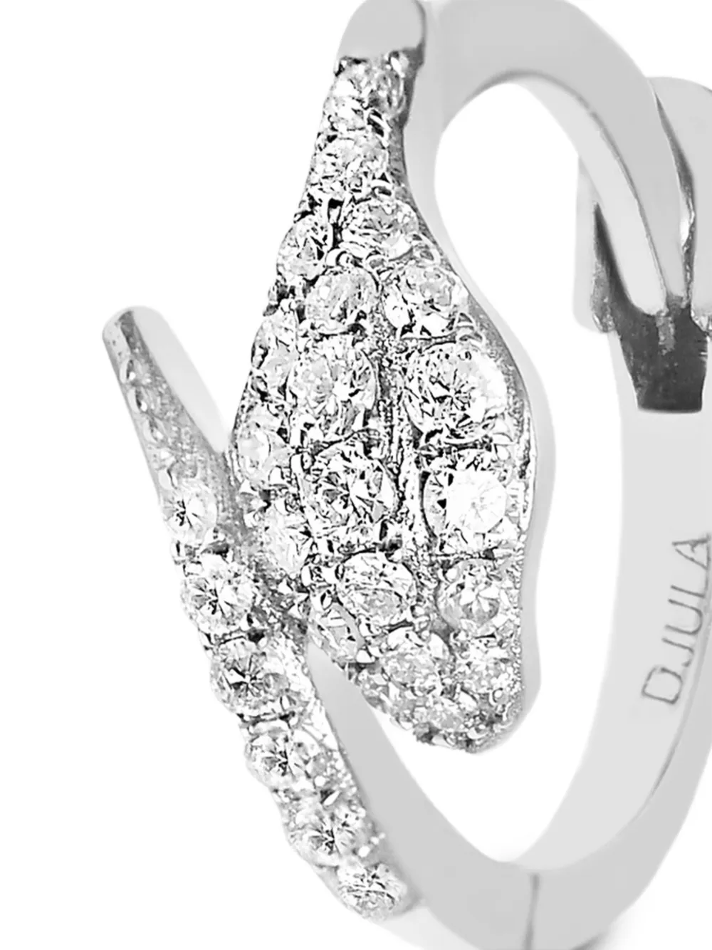  Djula Pendiente De Aro Snake Con Diamantes - Plateado 