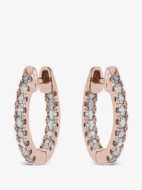 Djula small Graphic diamond hoop earrings