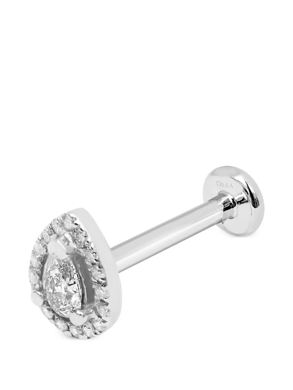  Djula Piercing Pear Bar Con Diamante - Plateado 