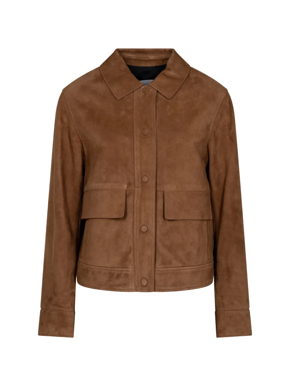 Yves Salomon suede flap-pocket jacket - Marrone
