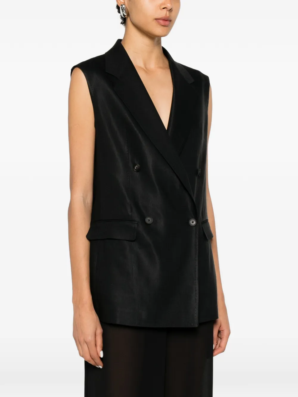 Tagliatore Gilet met dubbele rij knopen Zwart
