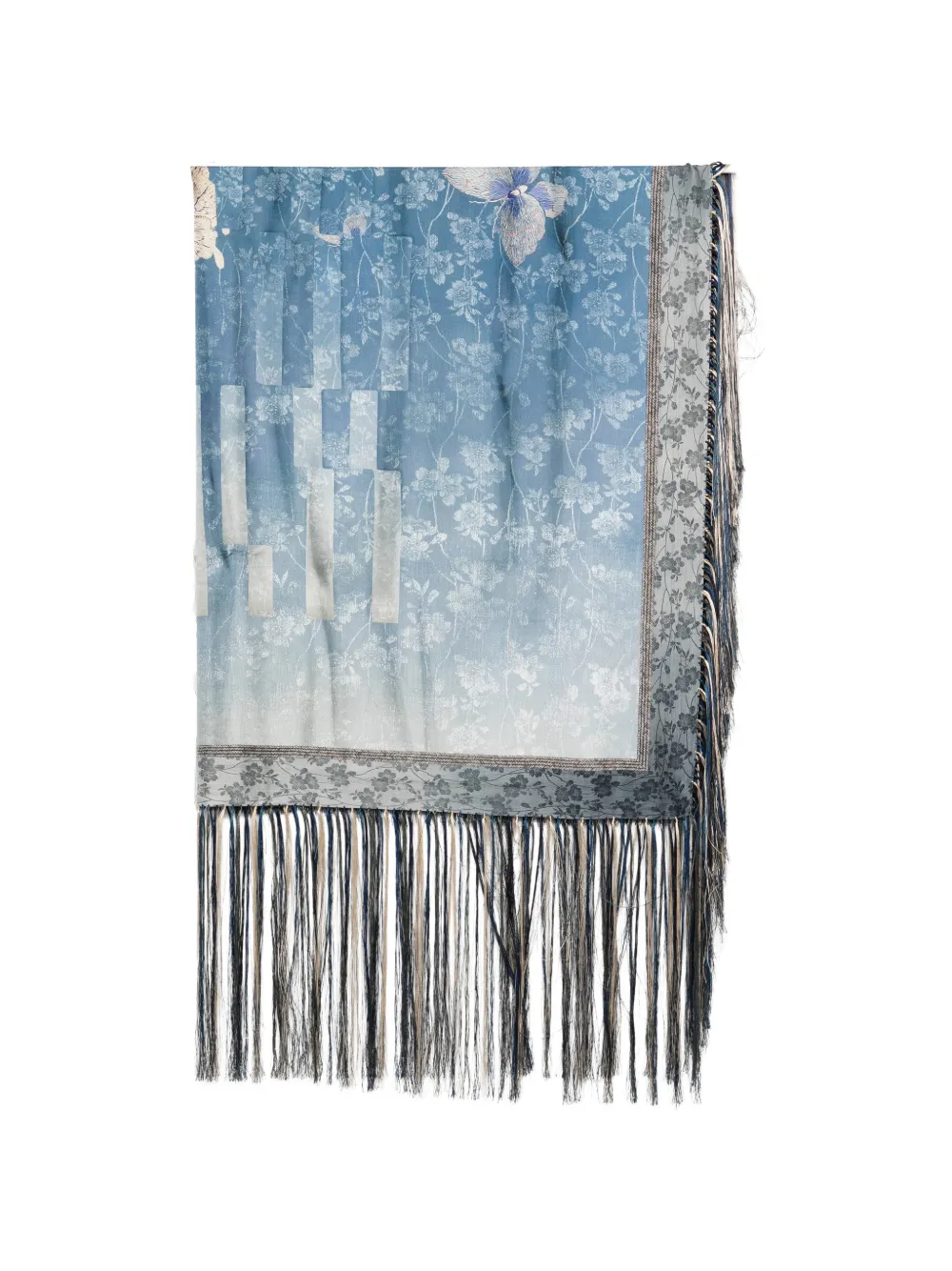 Pierre-Louis Mascia floral-print fringed scarf - Blu