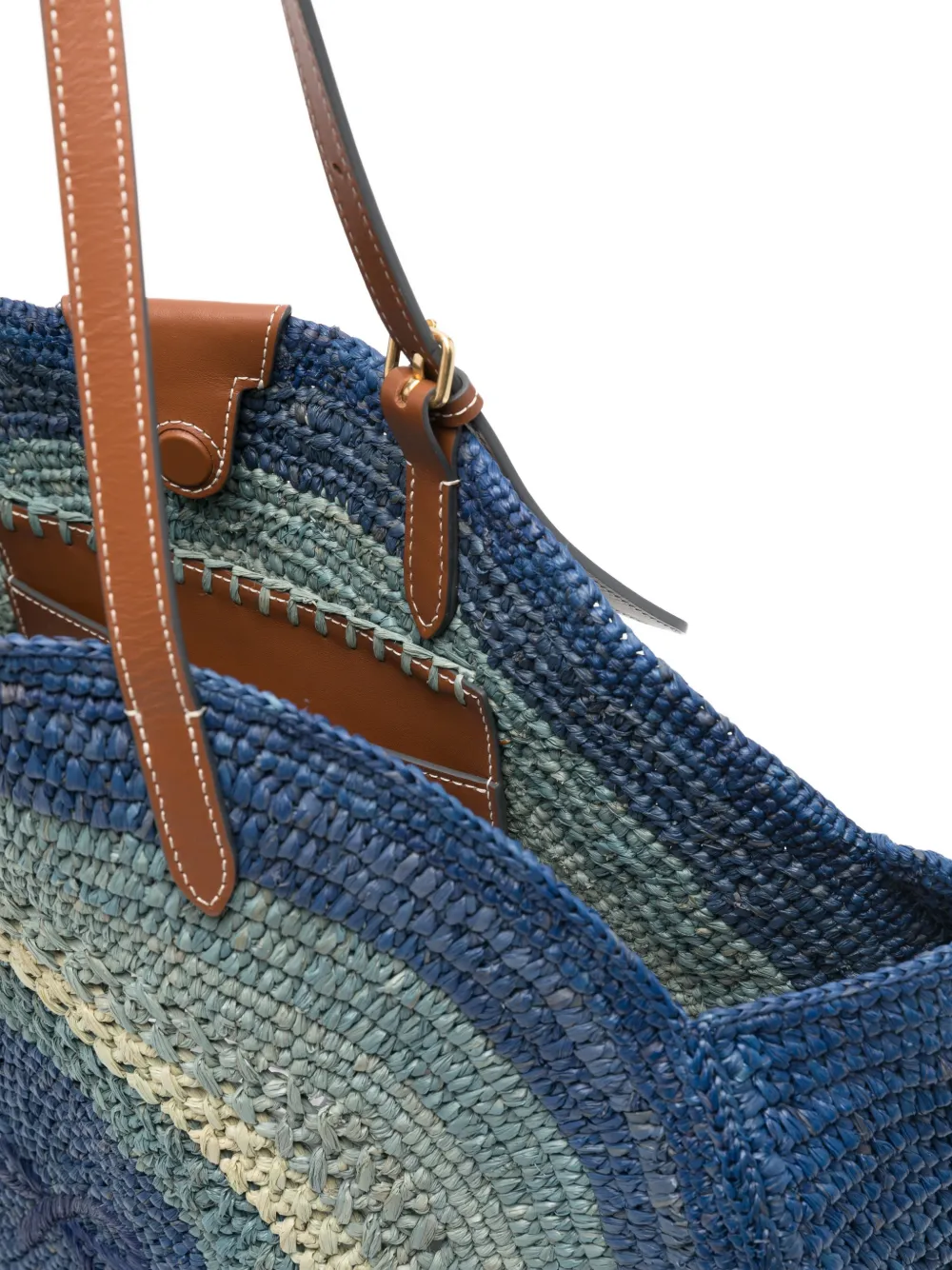 Anya Hindmarch Round Bow raffia shopper Blauw