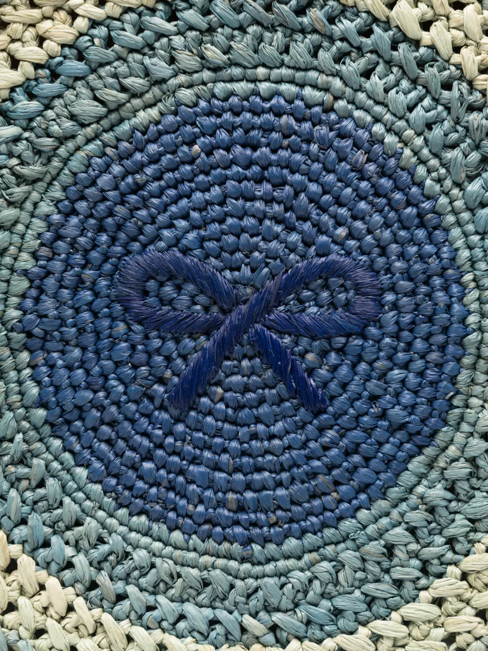 Anya Hindmarch Round Bow raffia shopper Blauw