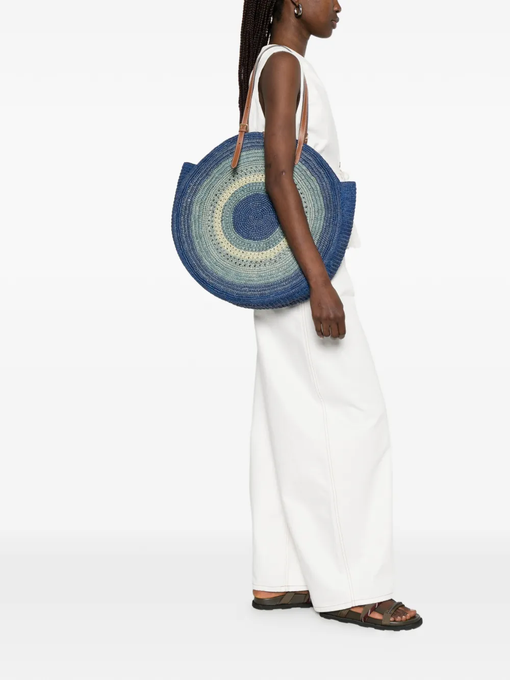 Anya Hindmarch Round Bow raffia shopper Blauw