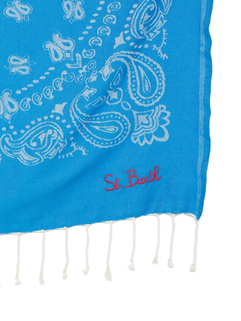  Mc2 Saint Barth Paisley-print Fringed Beach Towel - Blue 