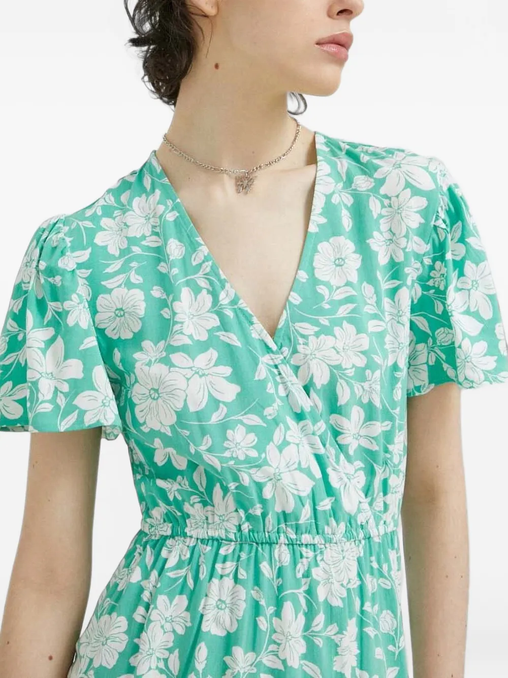 Billabong Mini-jurk met V-hals en bloemendetail Groen