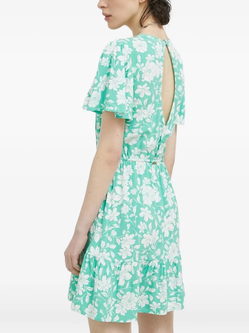 Billabong Mini-jurk met V-hals en bloemendetail Groen