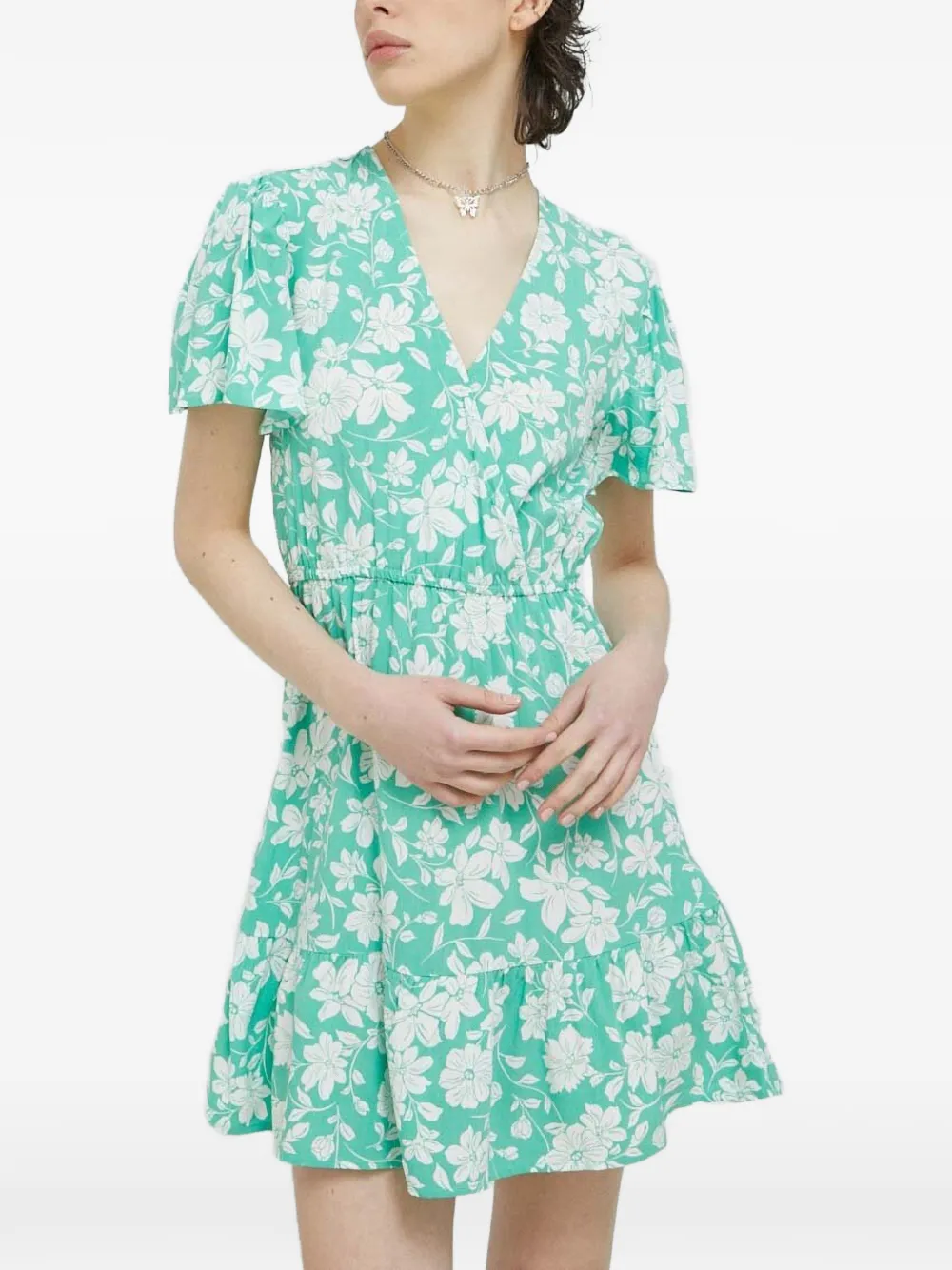 Billabong Mini-jurk met V-hals en bloemendetail Groen