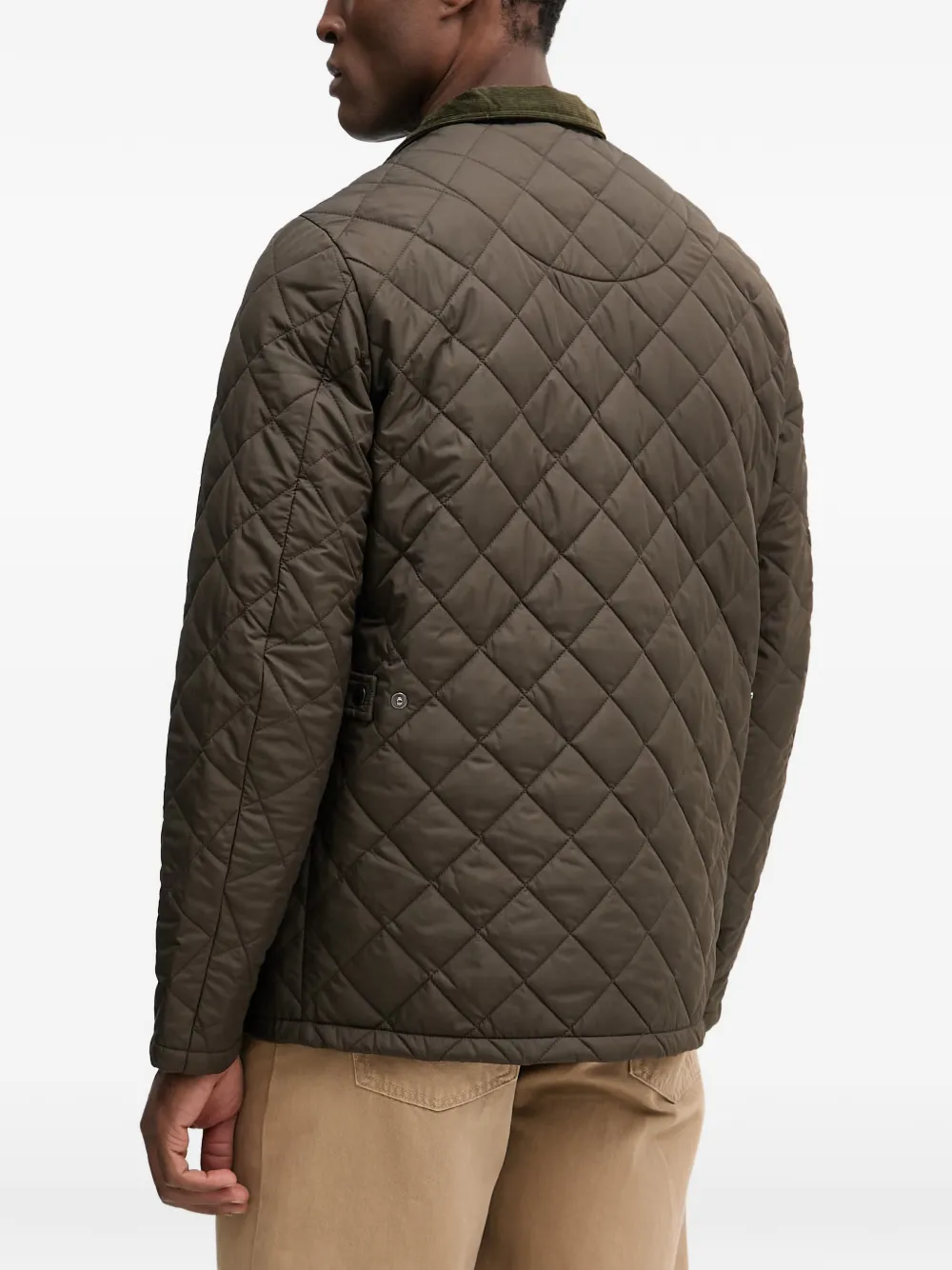 Barbour Chelsea jack met ribfluwelen kraag Groen
