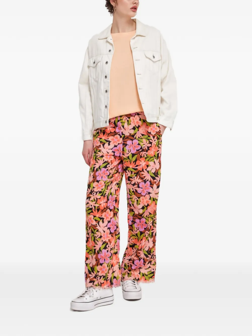 Billabong Broek met bloemenprint Zwart