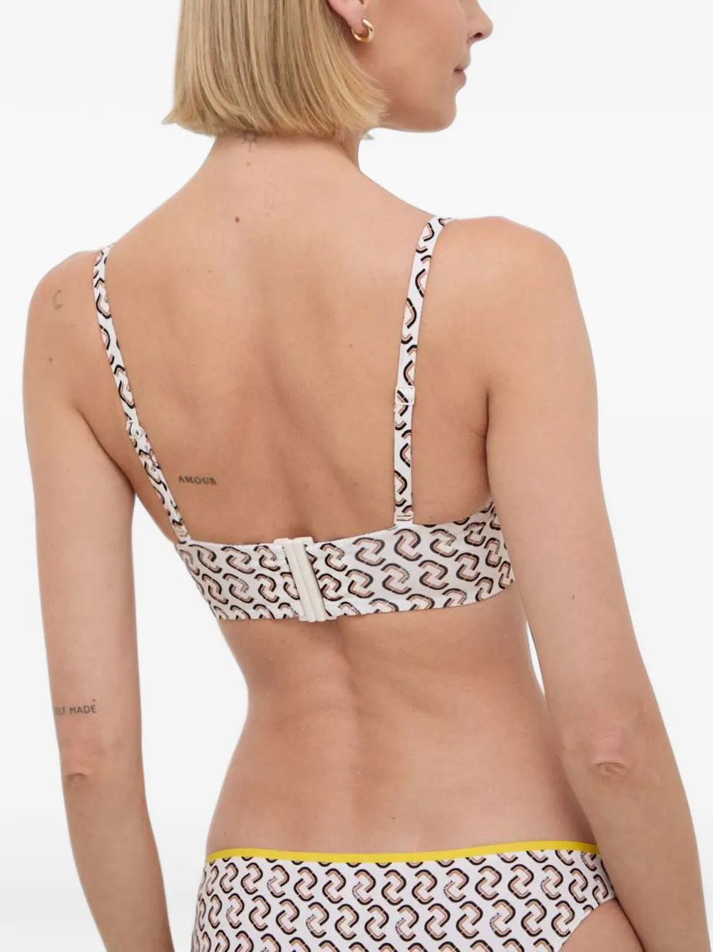 Chantelle monogram-print balconette bikini top Wit