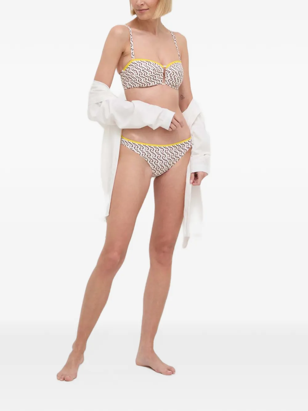 Chantelle monogram-print balconette bikini top Wit