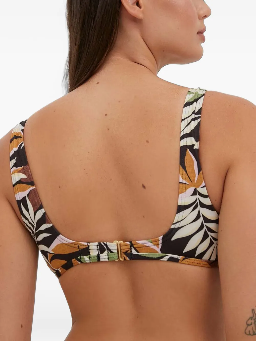 Billabong Tales From The Tropics bikinitop met bladerprint Zwart