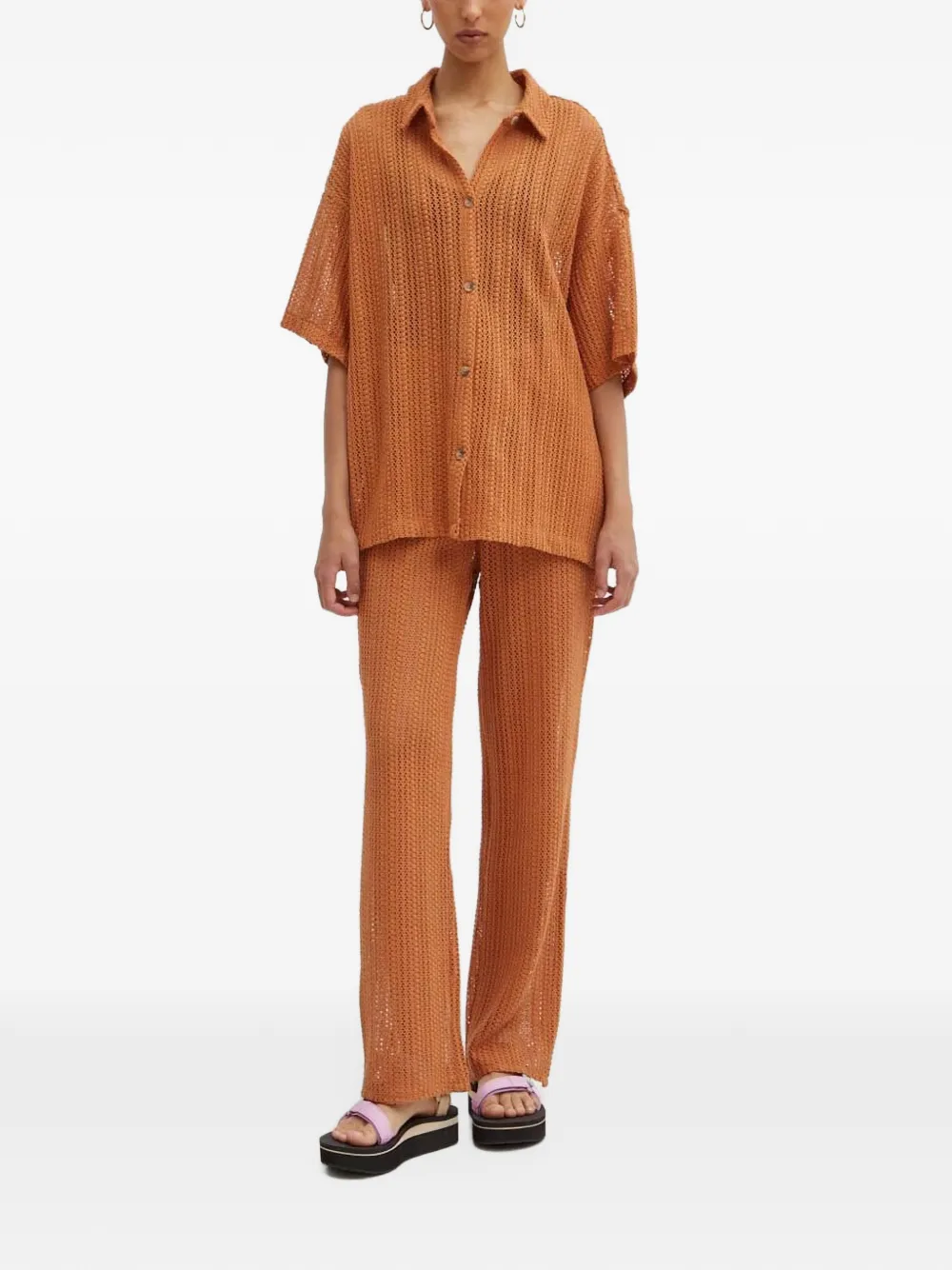 Billabong Opengebreide broek met trekkoord Bruin