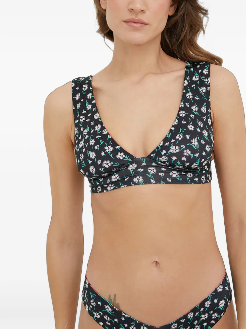 Billabong Omkeerbare bikinitop met bloemenprint Zwart