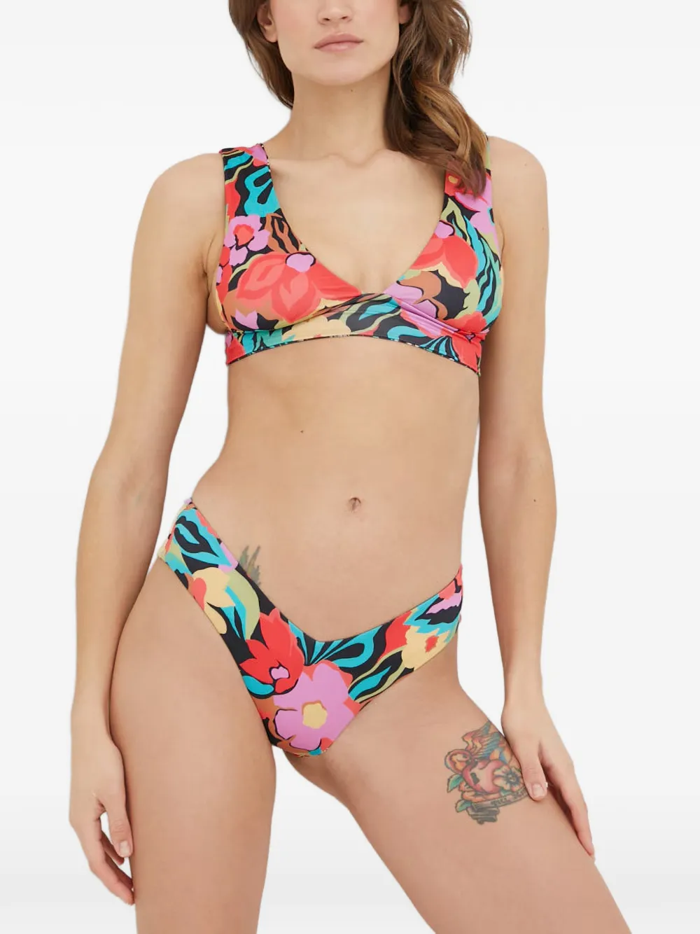 Billabong Omkeerbare bikinitop met bloemenprint Zwart
