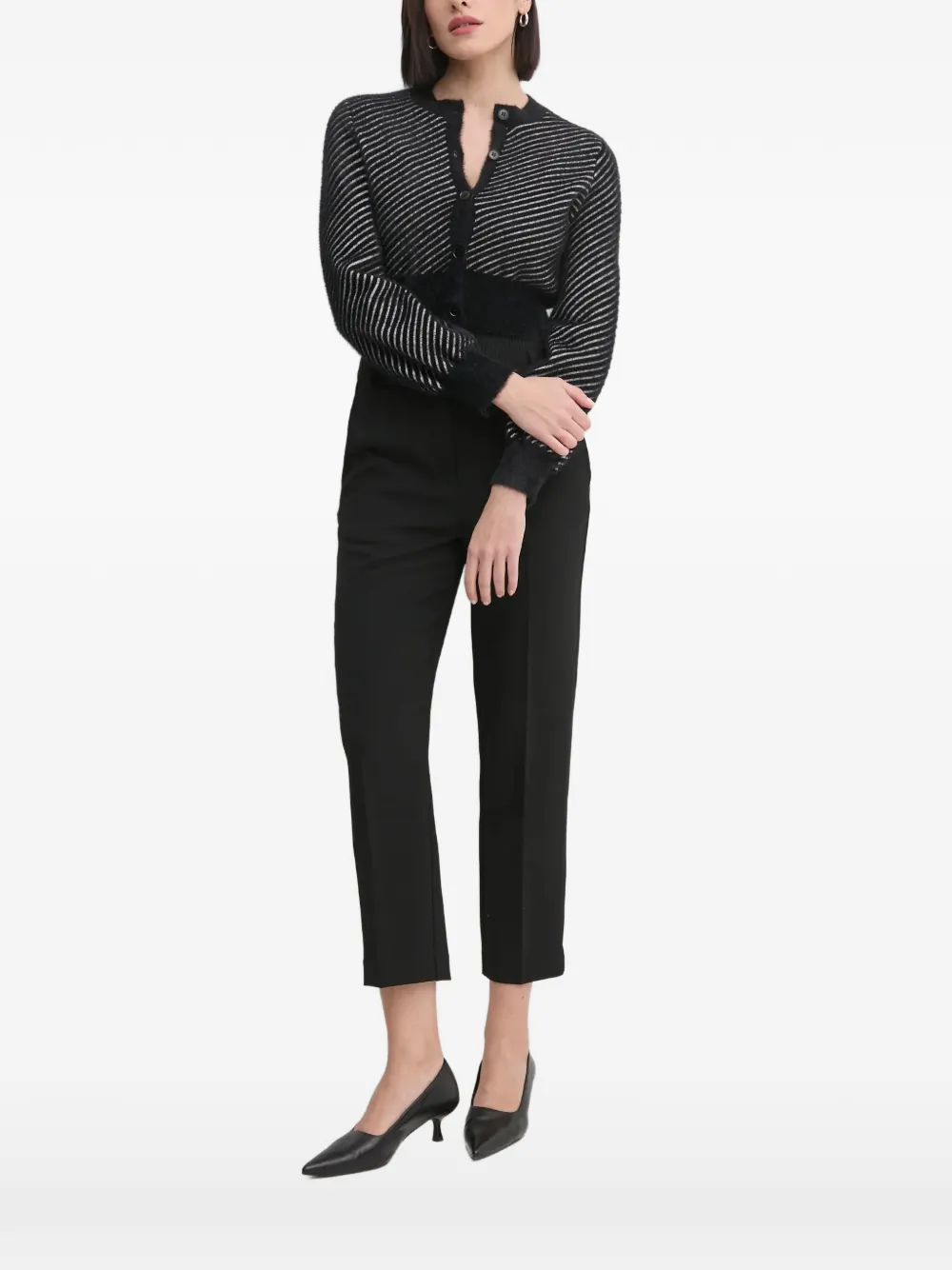 Sandro Ferrone Cardigan a righe - Nero