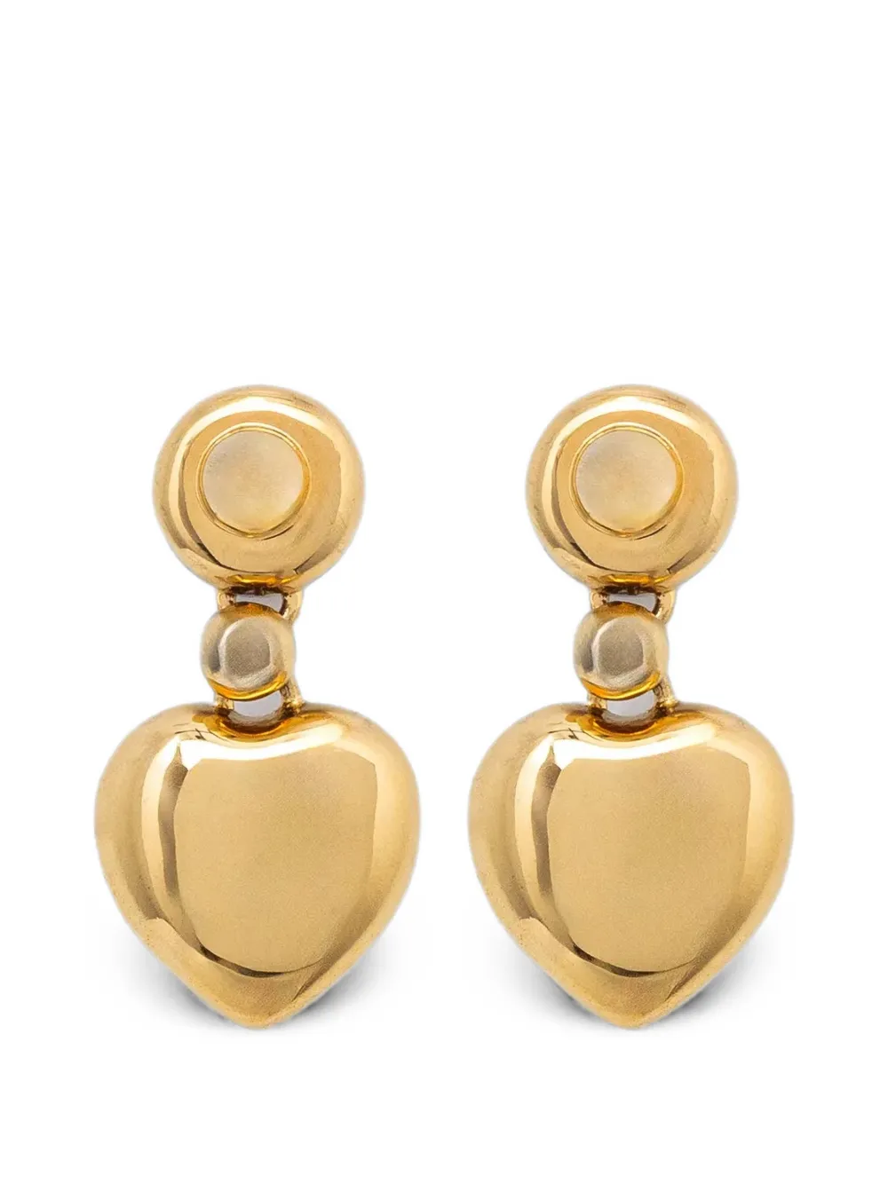 Chiara Ferragni Bold heart-pendant drop earrings - Oro