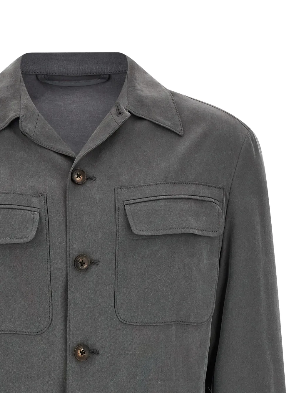  Pal Zileri Buttoned Pocket Overshirt - Grey 