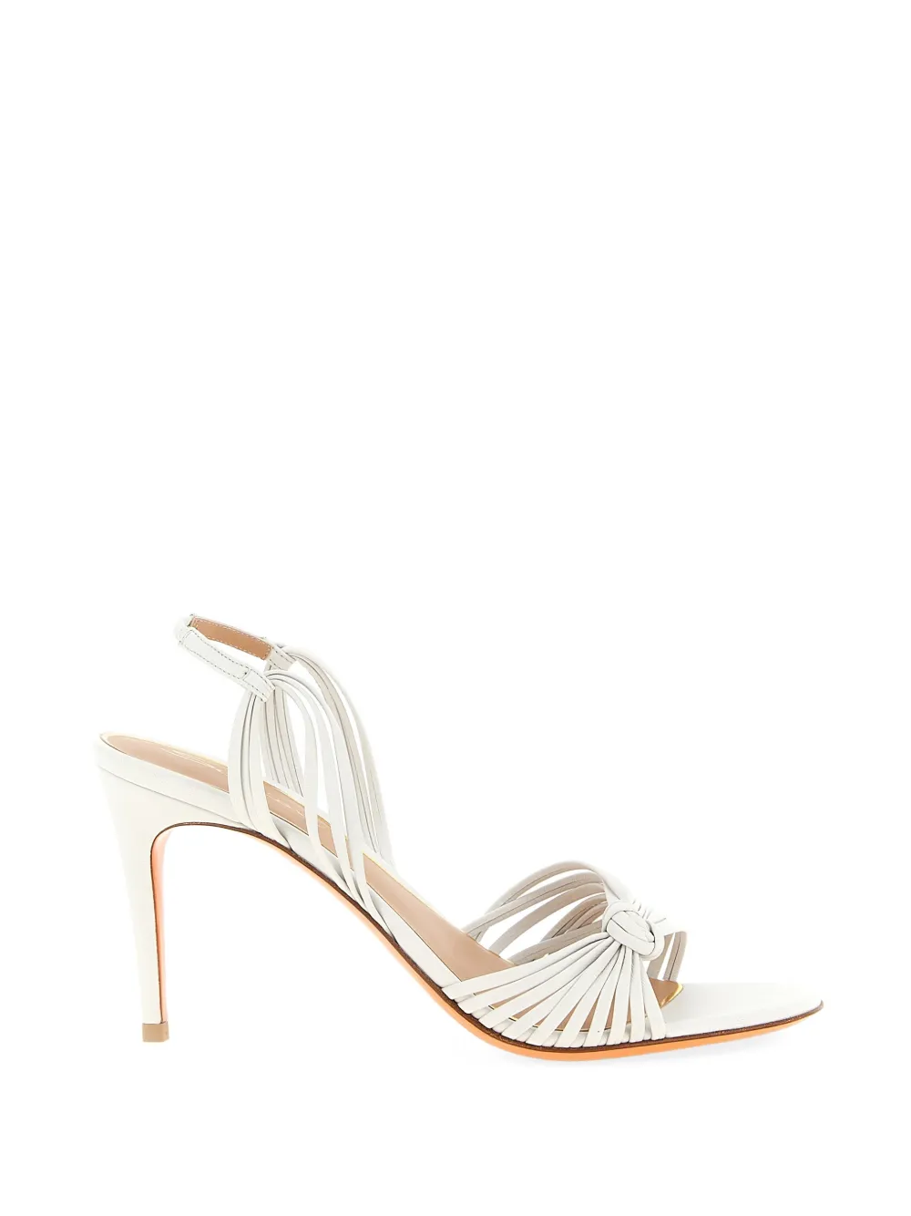 Santoni Eloise knot-detail leather sandals Wit