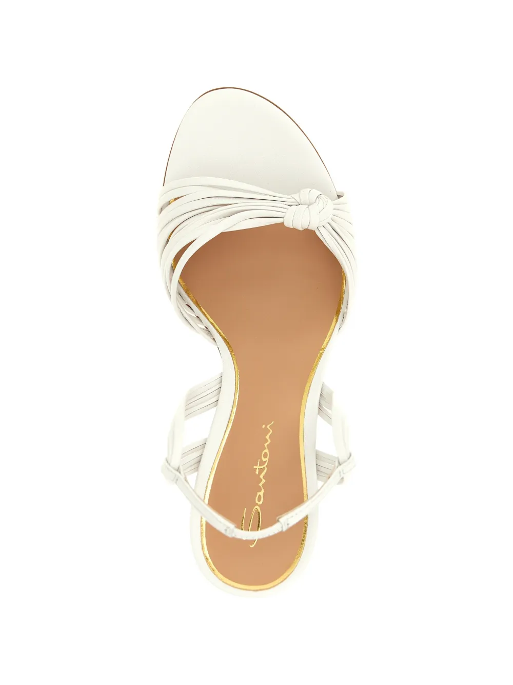 Santoni Eloise knot-detail leather sandals Wit