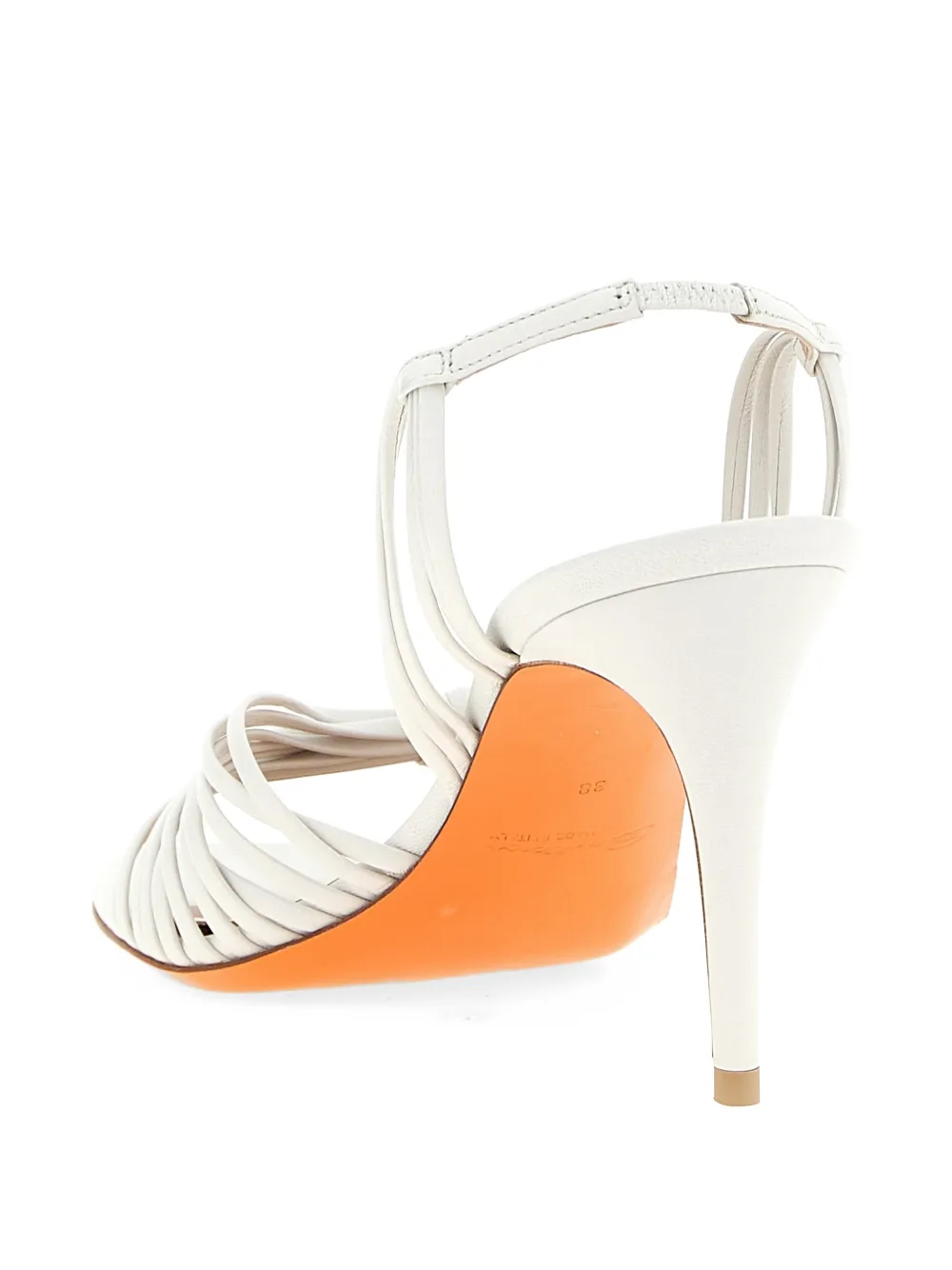 Santoni Eloise knot-detail leather sandals Wit